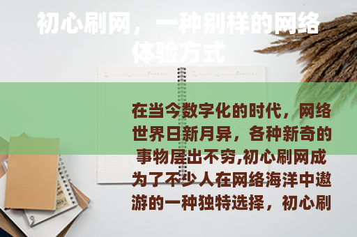 初心刷网，一种别样的网络体验方式