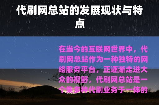 代刷网总站的发展现状与特点