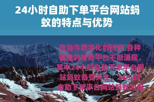 24小时自助下单平台网站蚂蚁的特点与优势