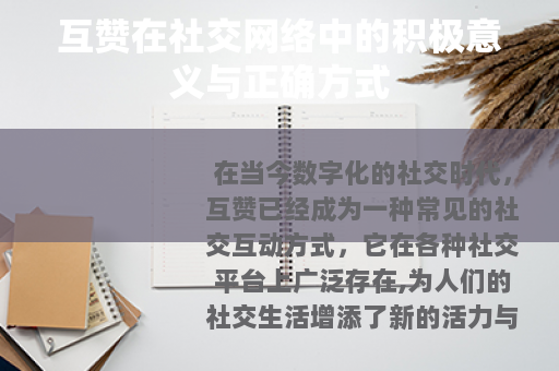 互赞在社交网络中的积极意义与正确方式