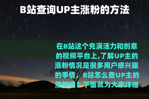 B站查询UP主涨粉的方法