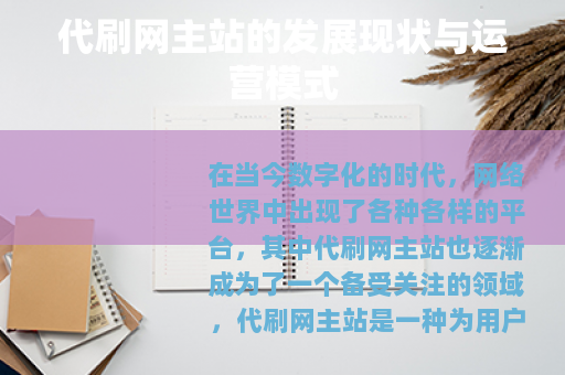 代刷网主站的发展现状与运营模式