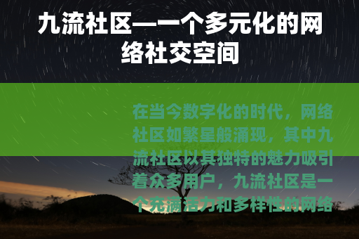 九流社区—一个多元化的网络社交空间