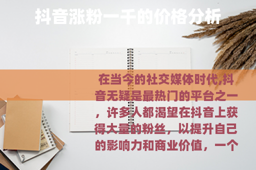 抖音涨粉一千的价格分析