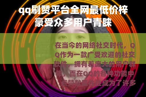 qq刷赞平台全网最低价梓豪受众多用户青睐