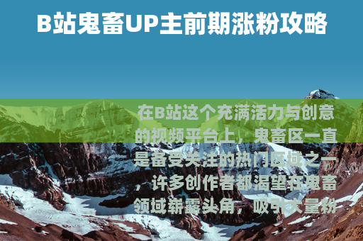 B站鬼畜UP主前期涨粉攻略