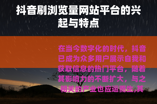抖音刷浏览量网站平台的兴起与特点