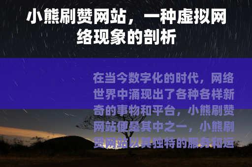小熊刷赞网站，一种虚拟网络现象的剖析