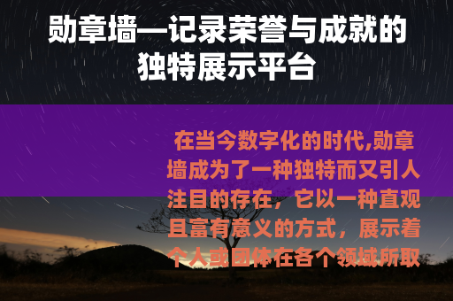 勋章墙—记录荣誉与成就的独特展示平台