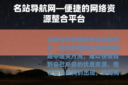 名站导航网—便捷的网络资源整合平台