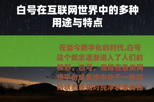 白号在互联网世界中的多种用途与特点