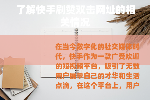 了解快手刷赞双击网址的相关情况