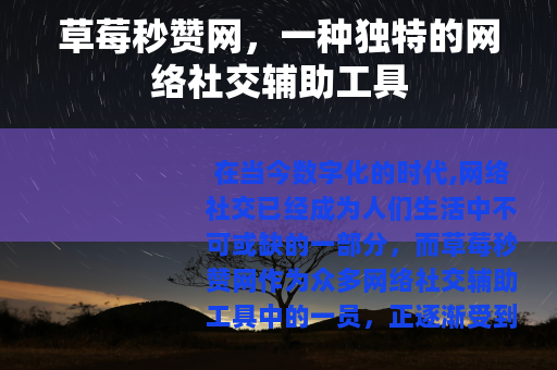 草莓秒赞网，一种独特的网络社交辅助工具
