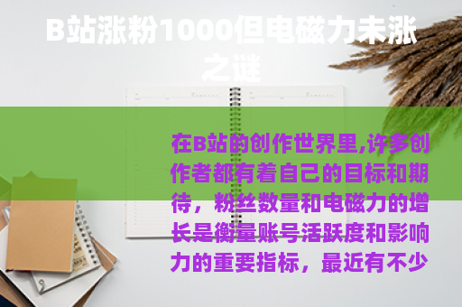 B站涨粉1000但电磁力未涨之谜