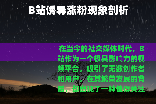 B站诱导涨粉现象剖析