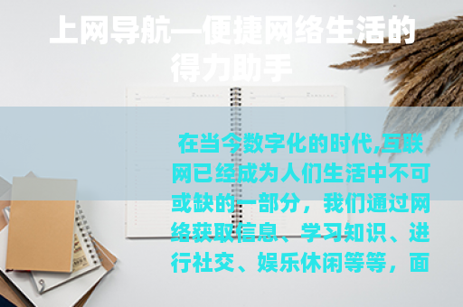 上网导航—便捷网络生活的得力助手