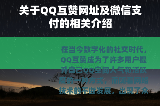 关于QQ互赞网址及微信支付的相关介绍