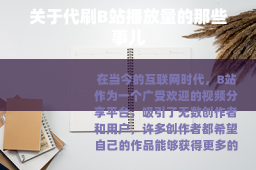 关于代刷B站播放量的那些事儿