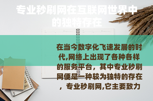 专业秒刷网在互联网世界中的独特存在