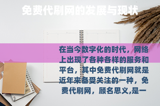 免费代刷网的发展与现状