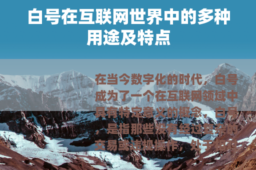 白号在互联网世界中的多种用途及特点