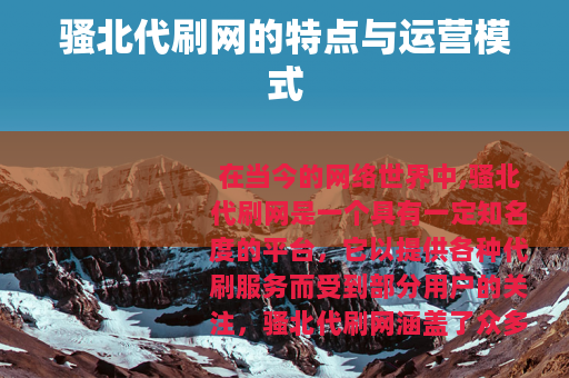 骚北代刷网的特点与运营模式