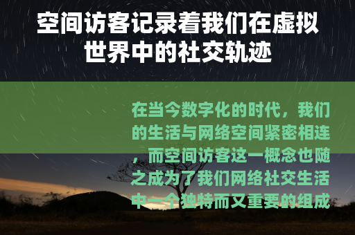 空间访客记录着我们在虚拟世界中的社交轨迹