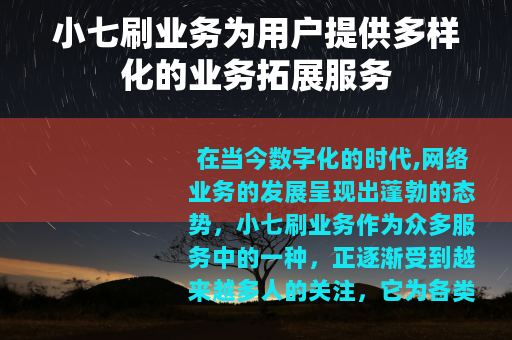 小七刷业务为用户提供多样化的业务拓展服务