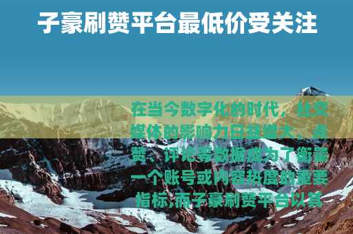 子豪刷赞平台最低价受关注
