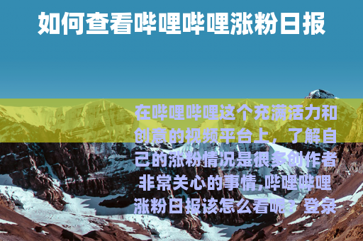 如何查看哔哩哔哩涨粉日报