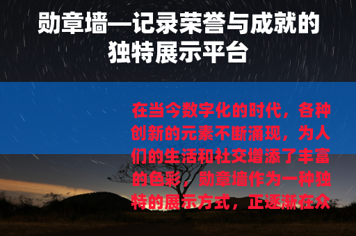 勋章墙—记录荣誉与成就的独特展示平台