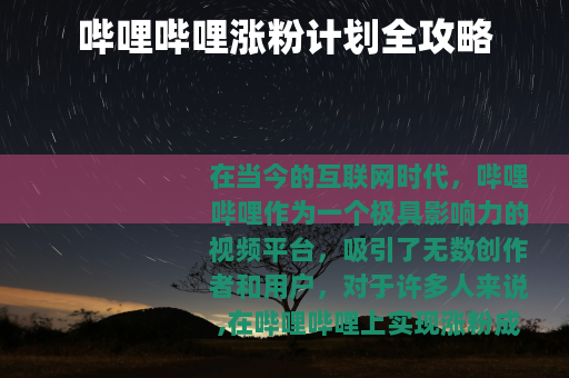 哔哩哔哩涨粉计划全攻略