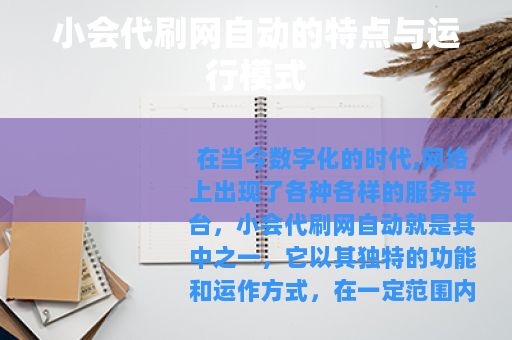 小会代刷网自动的特点与运行模式