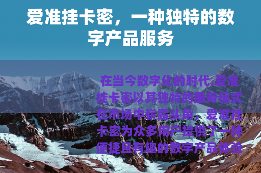 爱准挂卡密，一种独特的数字产品服务