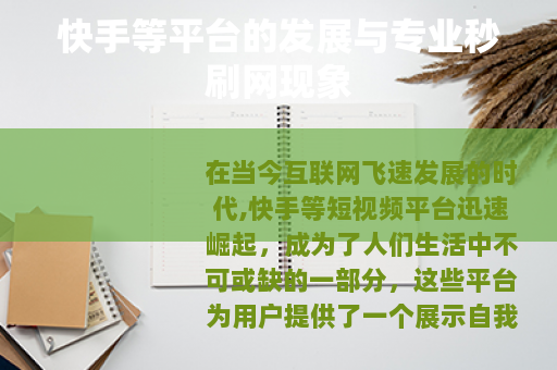 快手等平台的发展与专业秒刷网现象