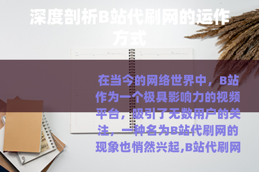 深度剖析B站代刷网的运作方式