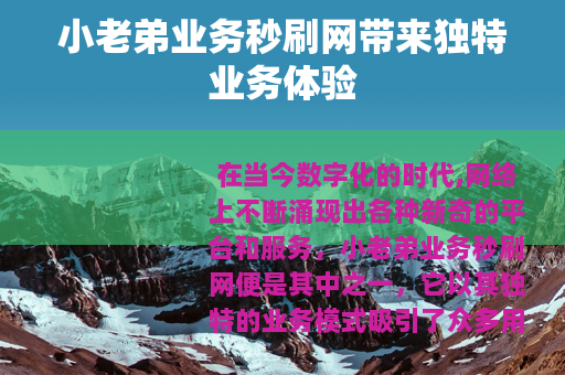 小老弟业务秒刷网带来独特业务体验