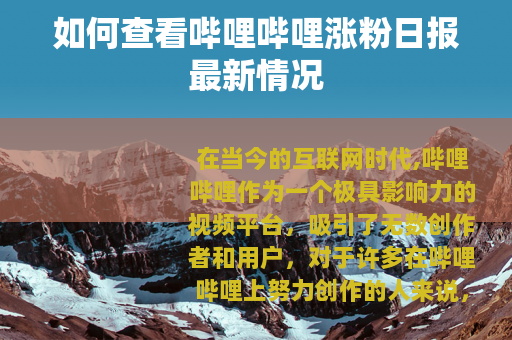 如何查看哔哩哔哩涨粉日报最新情况