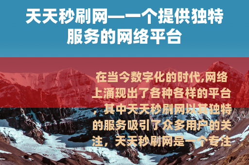 天天秒刷网—一个提供独特服务的网络平台