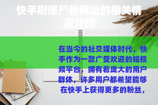 快手刷僵尸粉网址的相关情况介绍