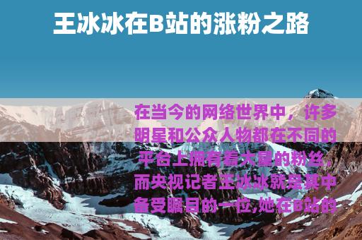 王冰冰在B站的涨粉之路