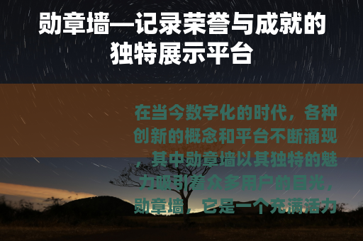 勋章墙—记录荣誉与成就的独特展示平台