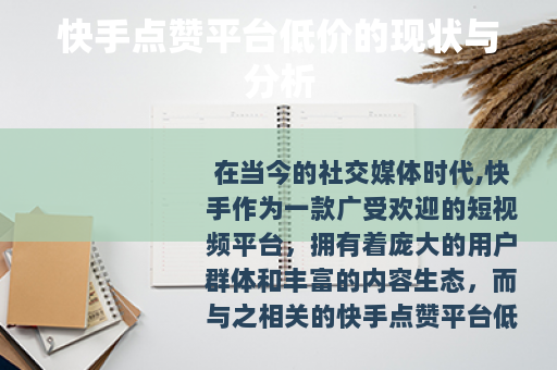 快手点赞平台低价的现状与分析
