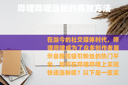 哔哩哔哩涨粉的有效方法