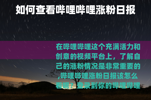 如何查看哔哩哔哩涨粉日报