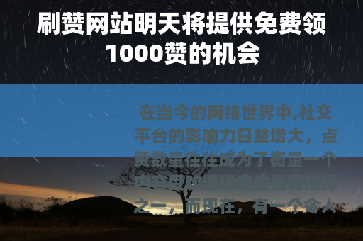 刷赞网站明天将提供免费领1000赞的机会