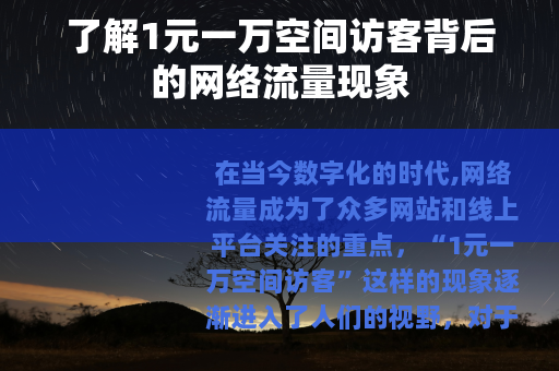 了解1元一万空间访客背后的网络流量现象