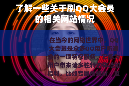 了解一些关于刷QQ大会员的相关网站情况