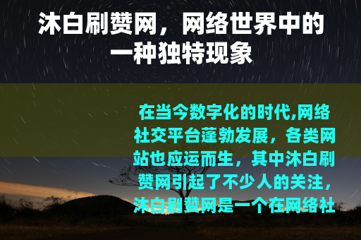 沐白刷赞网，网络世界中的一种独特现象