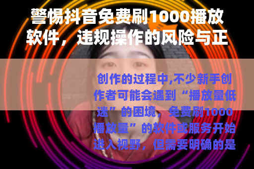 警惕抖音免费刷1000播放软件，违规操作的风险与正确成长路径